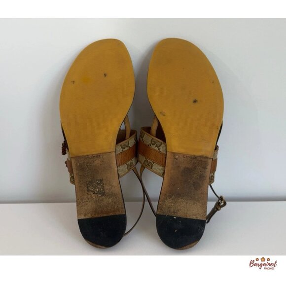 Authentic Gucci GG Monogram Brown Sandals Size 38.5/8.5 - Picture 8 of 10
